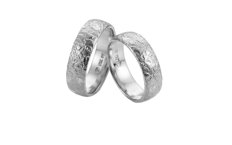 45246+45247-wedding rings, white gold 750